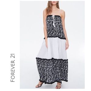 Forever21 Patternblock Tasseled Maxi Dress S, M NWT